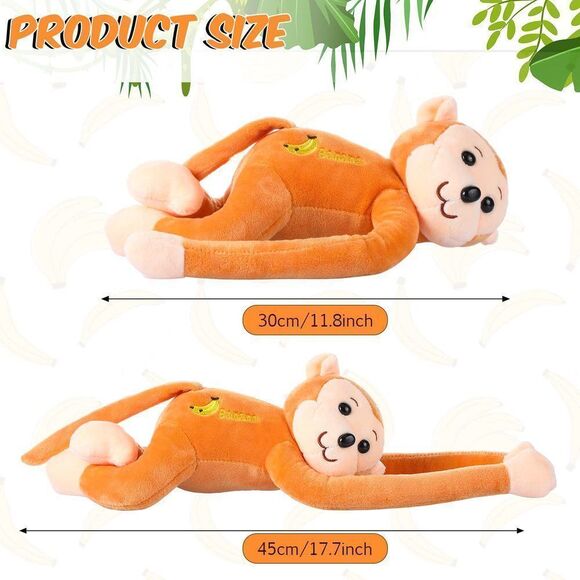 4-Pack 17.8" Hanging Stuffed Monkeys with Hook & Loop Fasteners - Plush Toy Gif - Picture 5 of 7